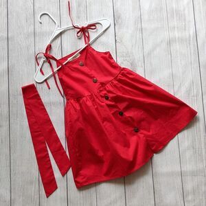 Red toddler dress with bow